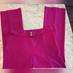NYCC New York Clothing Co Pink Dress Pants Size 12 | Stretch | Gold Button Detai